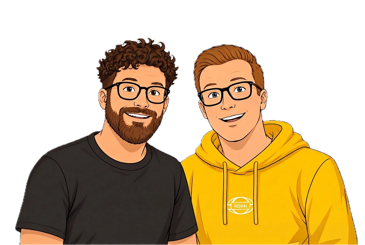 Robbie and Johan, hosts of Shit Spinners